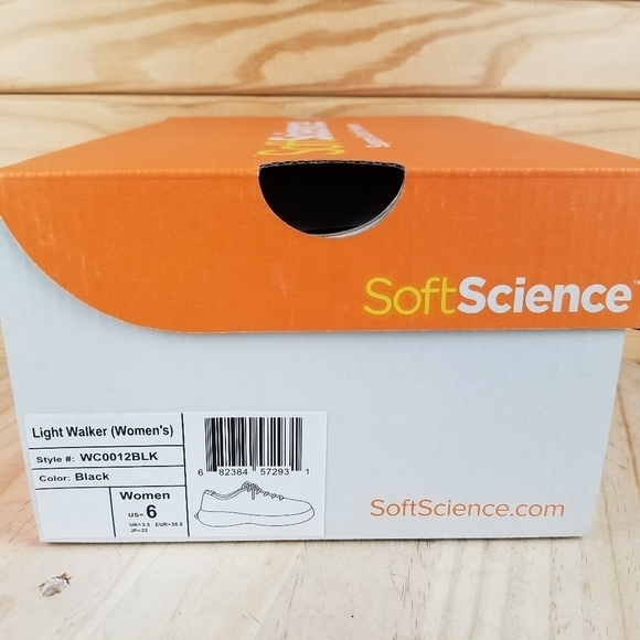 Soft Science 6M Light Walker Black Lace-up Lightweight Casual Comfort Shoes - Picture 12 of 13